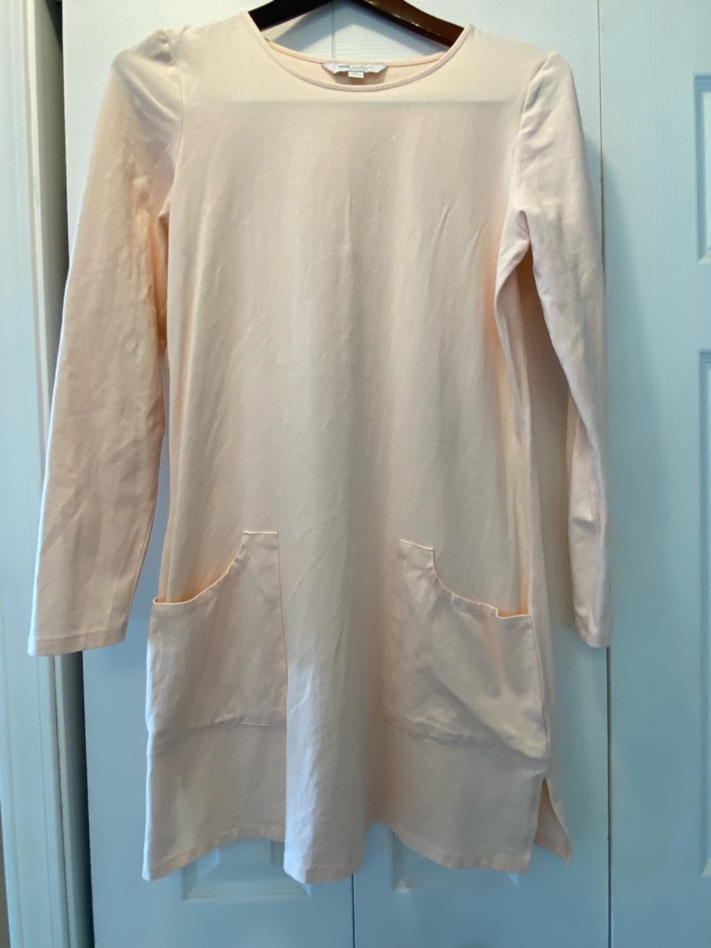 Chadwicks Real Comfort  baby pink Long Sleeve Shift Dress